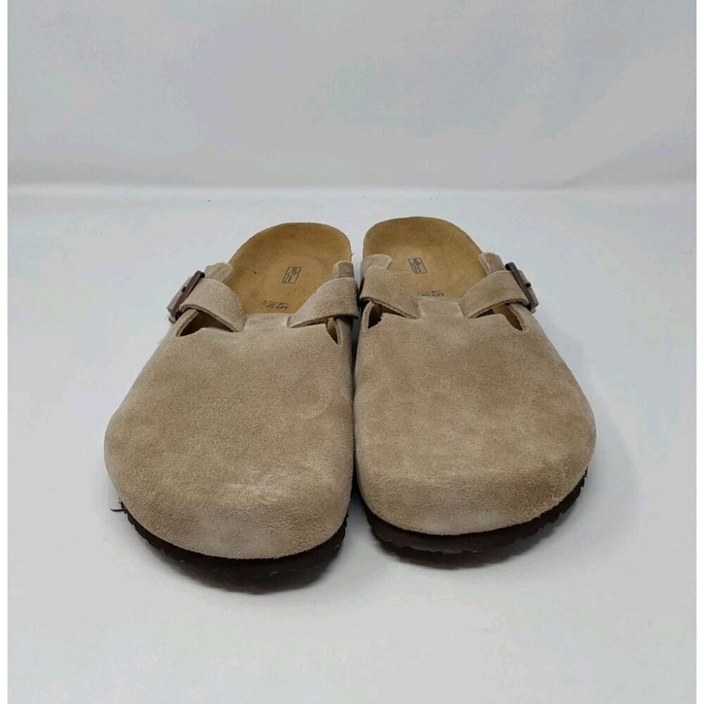 Birkenstock Boston Soft Footbed Taupe Suede Clogs Size EU 45 US 12 Regular Fit - Picture 3 of 16